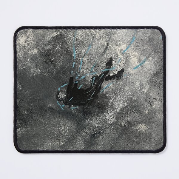 Item preview, I Tried - Monochrome Painting of a Man Falling Through Storm Clouds designed and sold by stainsbystev.