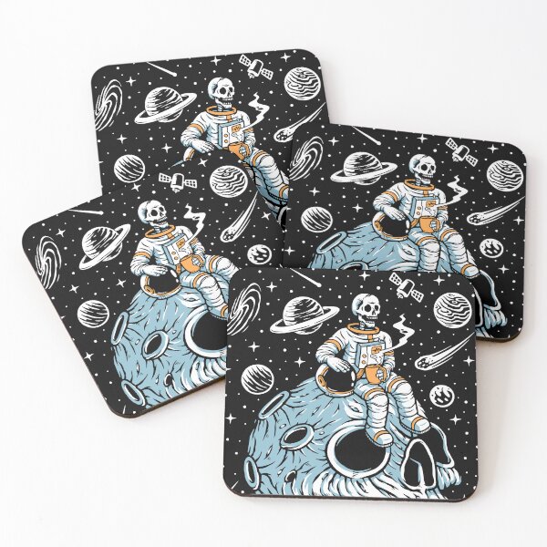 Item preview, Astronaut Drinking Coffee On Skull Planet designed and sold by Jcat7.
