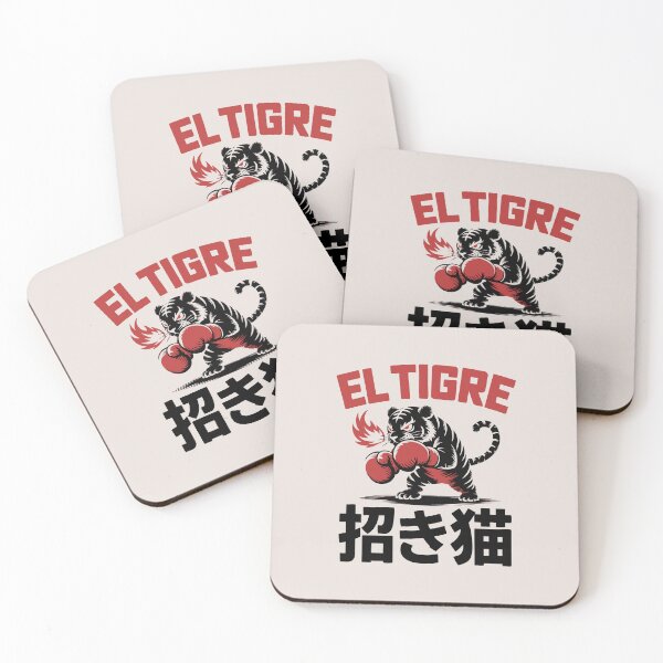 Item preview, El Tigre Black Tiger Manga Boxing Streetwear Graphic Urban Maneki Neko designed and sold by w1ckerman.