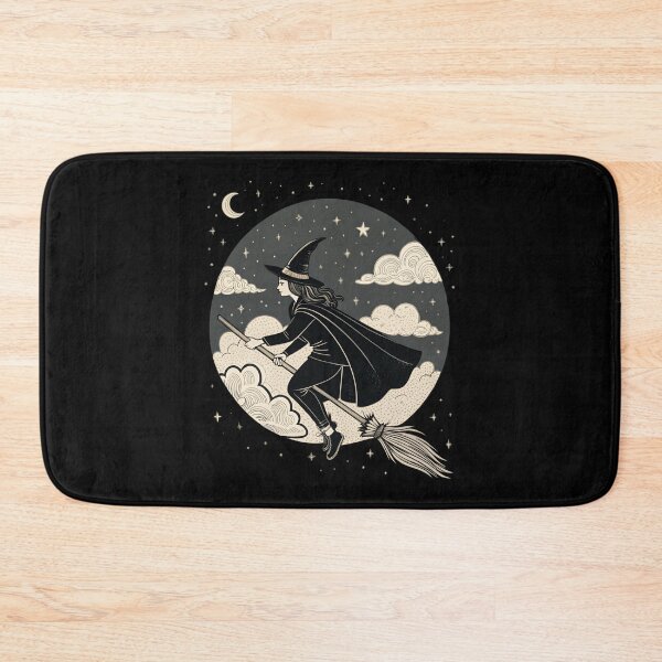 Item preview, Night Flight Witch Retro Silhouette Halloween Art designed and sold by SignumShop.