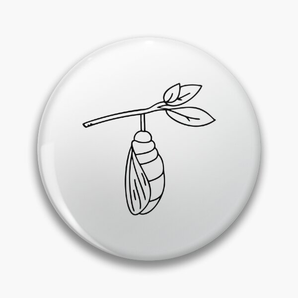 Item preview, A butterfly pupa hanging from a leaf stem designed and sold by rasagamastore.