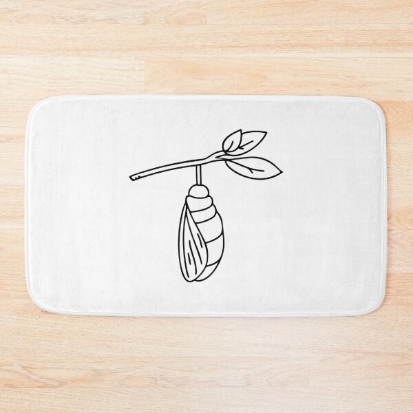 Item preview, A butterfly pupa hanging from a leaf stem designed and sold by rasagamastore.