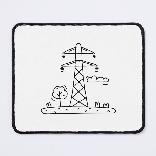 Item preview, A high voltage power pylon towering over a grassy field designed and sold by rasagamastore.