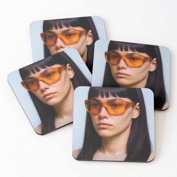 Item preview, NeoVisor – Futuristic Fashion Portrait with Amber Lens designed and sold by VibeMotion.