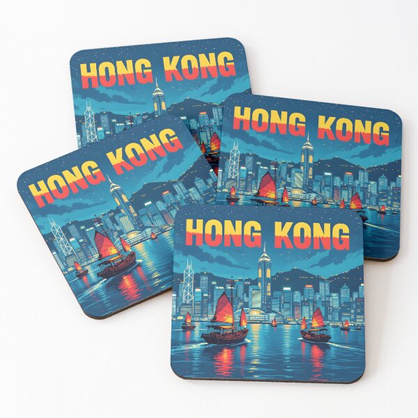 Item preview, Hong Kong: Vintage-Style Painterly Travel Poster designed and sold by LSVart.