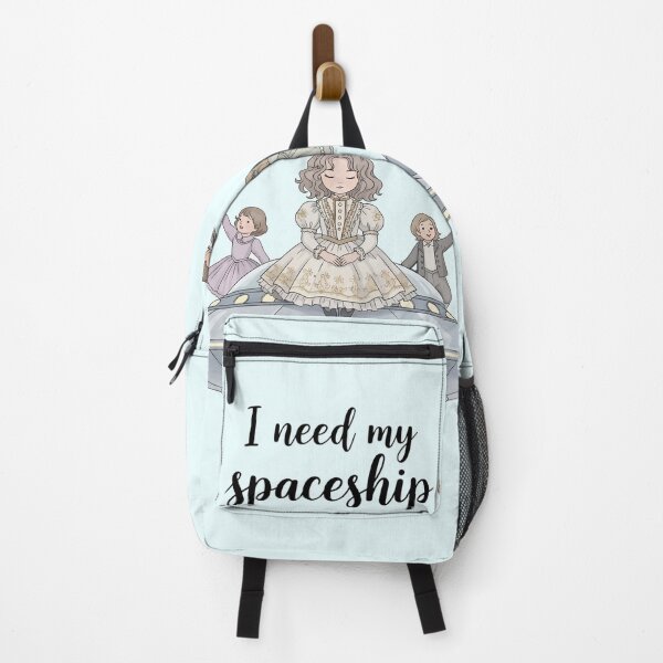 Item preview, Victorian Girl Needs Her Spaceship – Whimsical Vintage Space Art with Quote designed and sold by MAGICKEY2024.