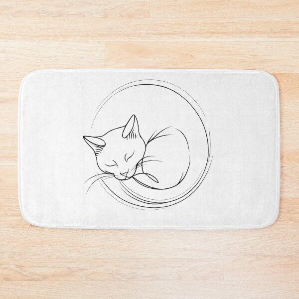 Item preview, Sleeping Cat – Minimal Line Art Illustration designed and sold by BestZoneStore.