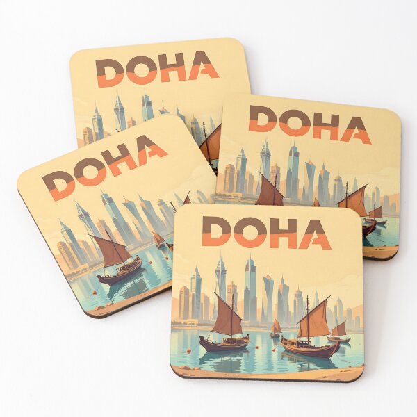 Item preview, Doha: Vintage-Style Painterly Travel Poster designed and sold by LSVart.