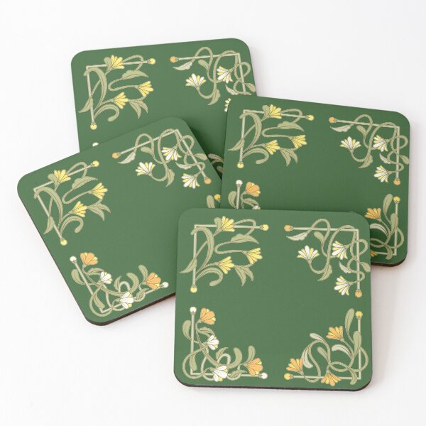 Item preview, Floral Art Nouveau Corners – Elegant Vintage Flower Frame Design designed and sold by Neonyx2020.