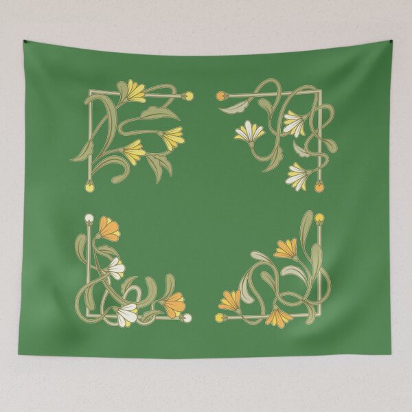 Item preview, Floral Art Nouveau Corners – Elegant Vintage Flower Frame Design designed and sold by Neonyx2020.