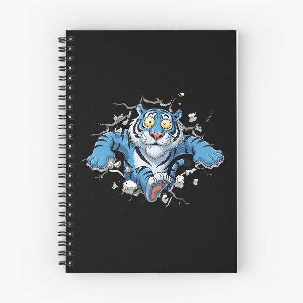 Item preview, Derpy Blue Tiger Breaking Wall Funny Cartoon Design designed and sold by Sitred123.