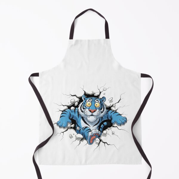 Item preview, Derpy Blue Tiger Breaking Wall Funny Cartoon Design designed and sold by Sitred123.