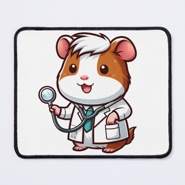 Item preview, Cartoon Guinea Pig Doctor - Cute Medical Pet Illustration designed and sold by Confuzz1ed.