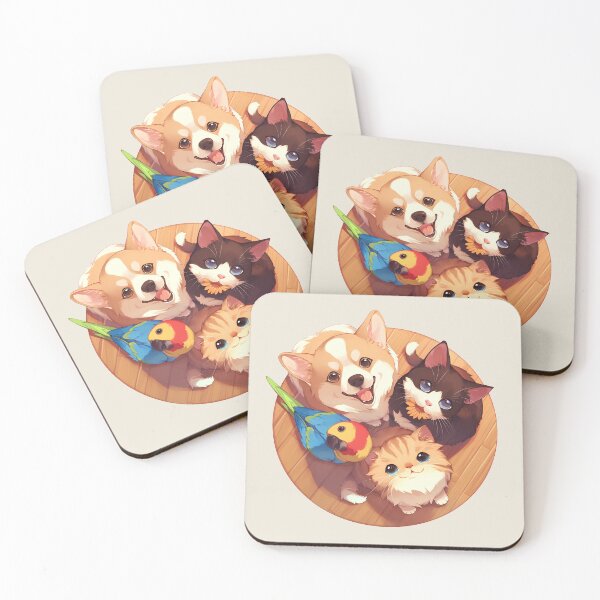 Item preview, Cute Pets on Deck – Puppy, Kitty & Parrot designed and sold by Windy-market.