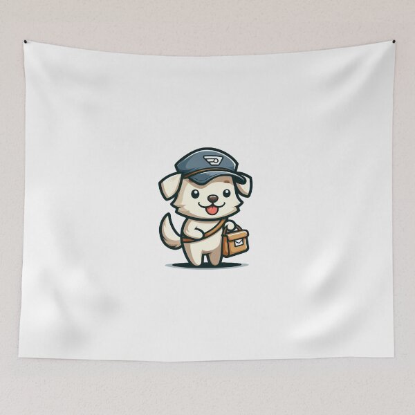 Item preview, Cartoon Mail Carrier Dog - Funny Postal Pup Design designed and sold by Confuzz1ed.