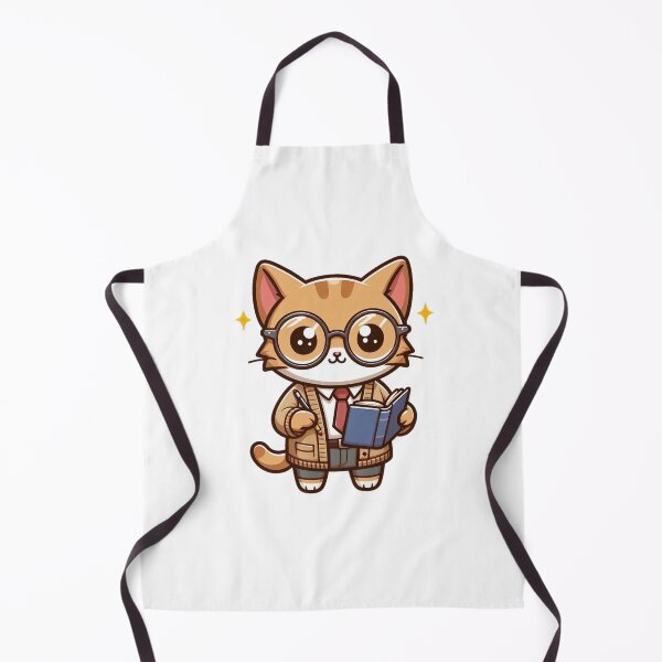 Item preview, Librarian Cat Cartoon - Bookish Animal Character Art designed and sold by Confuzz1ed.