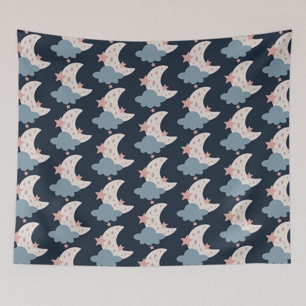 Item preview, Crescent moon with stars and cloud designed and sold by Julza Art.