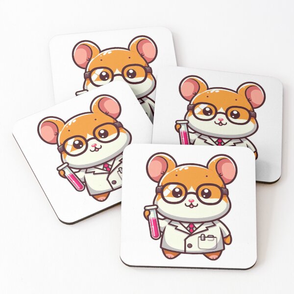 Item preview, Nerdy Cartoon Hamster Scientist - Funny Smart Pet Design designed and sold by Confuzz1ed.