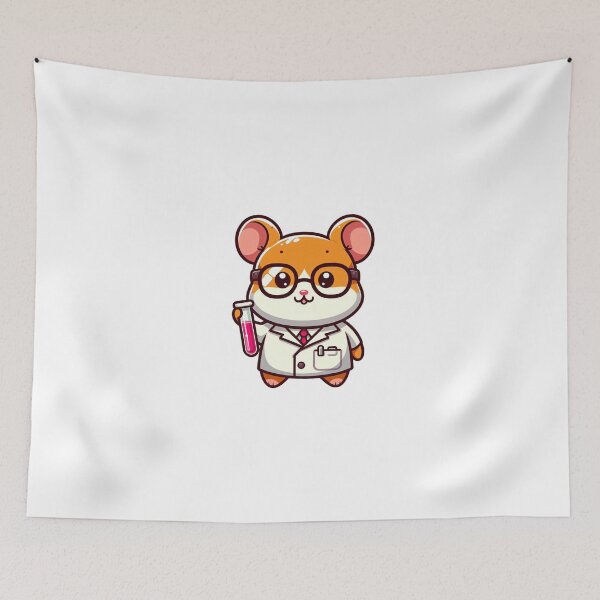Item preview, Nerdy Cartoon Hamster Scientist - Funny Smart Pet Design designed and sold by Confuzz1ed.