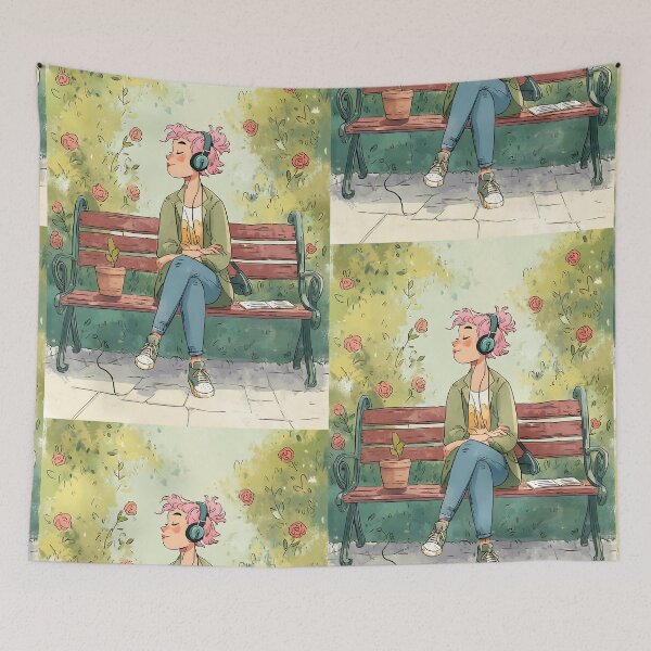 Item preview, Peaceful Lofi Girl Art designed and sold by bapupa.