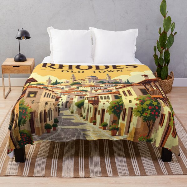 Item preview, Rhodes Old Town: Vintage-Style Painterly Travel Poster designed and sold by LSVart.