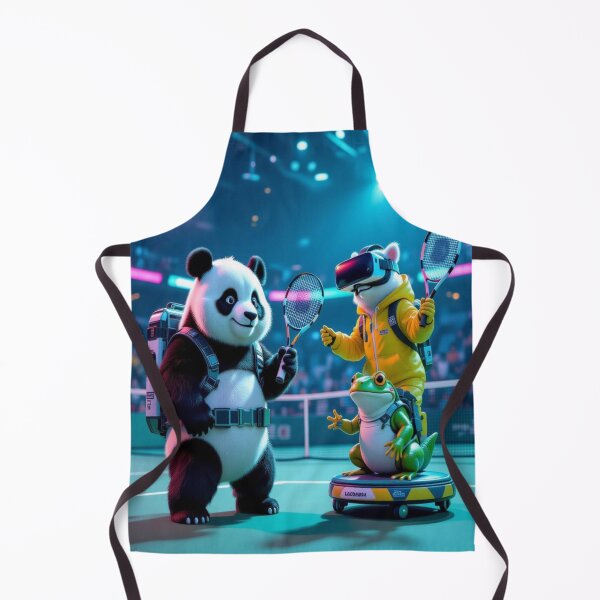 Item preview, Neon Serve Madness – Panda vs. Frog in a surreal tennis showdown designed and sold by FotoworldEdel.