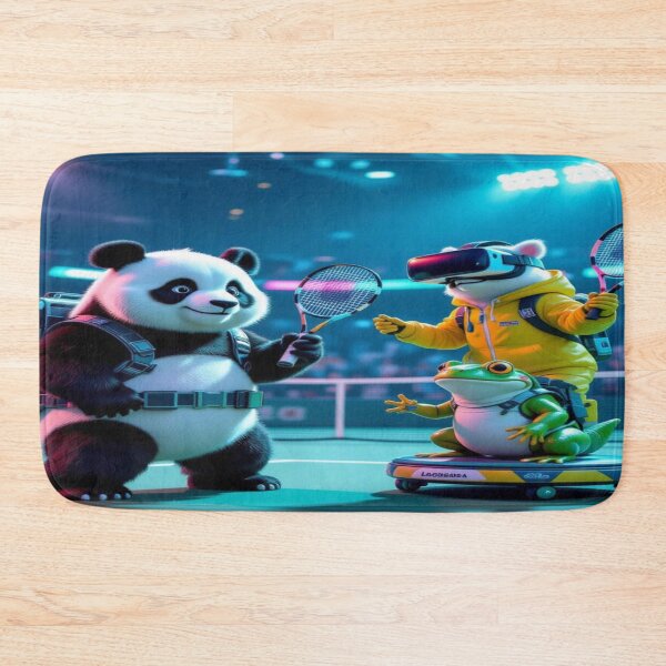 Item preview, Neon Serve Madness – Panda vs. Frog in a surreal tennis showdown designed and sold by FotoworldEdel.