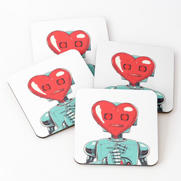 Item preview, Robot Holding Heart Balloon Mask Illustration designed and sold by AbdS07.