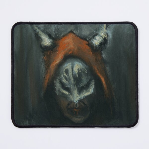 Item preview, Creepy Crimson Dark Knight with Horns Gothic Drawing designed and sold by Dariia Zhyrova.