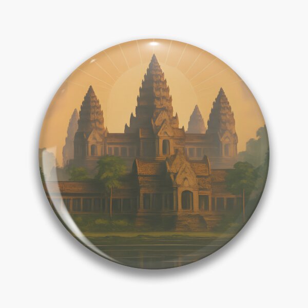 Item preview, Angkor Wat Cambodia Sunrise – Vintage Art Deco Travel Scene designed and sold by Cosmopolis.