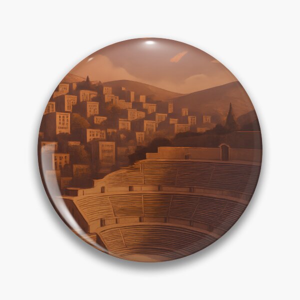 Item preview, Amman Jordan Amphitheatre at Twilight in Vintage Art Deco Style designed and sold by Cosmopolis.
