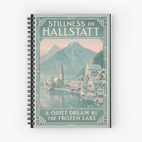 Item preview, Art Deco Winter Scene of Hallstatt Austria by Frozen Lake designed and sold by Cosmopolis.