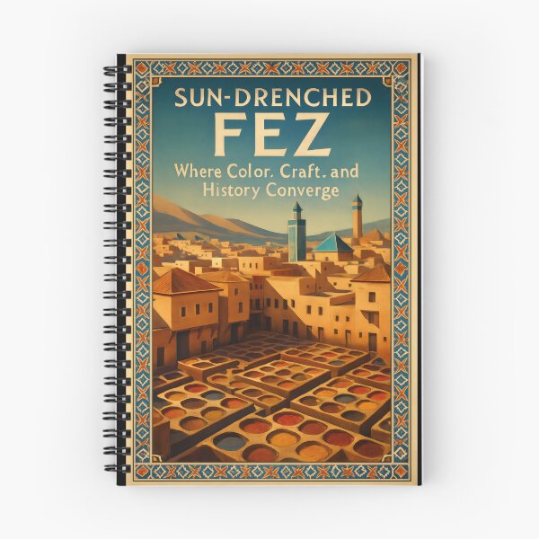 Item preview, Fez Morocco Chouara Tannery Art Deco Vintage Travel Scene designed and sold by Cosmopolis.
