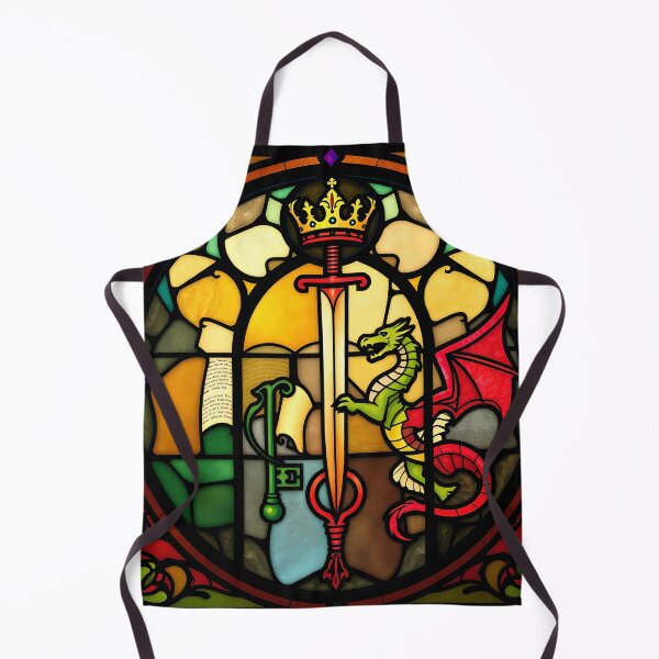 Item preview, Stained Glass Sword Dragon and Crown Fantasy Design designed and sold by AbdS07.