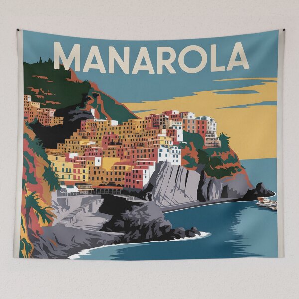 Item preview, Manarola: Vintage-Style Painterly Travel Poster designed and sold by LSVart.