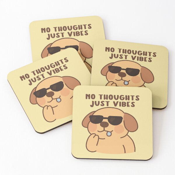 Item preview, No thoughts just vibes dog with sunglasses  designed and sold by Inspiredbydavina.