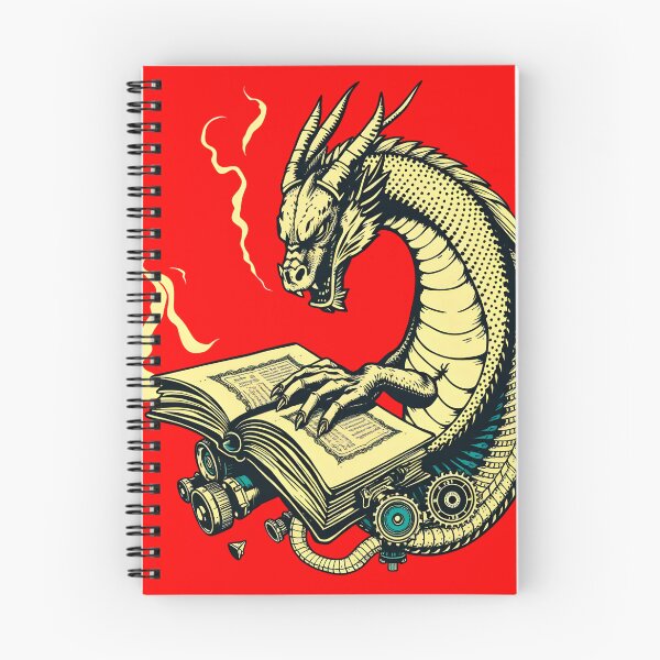 Artikelvorschau, Steampunk-Drache liest ein altes Buch entworfen und verkauft von AbdS07.