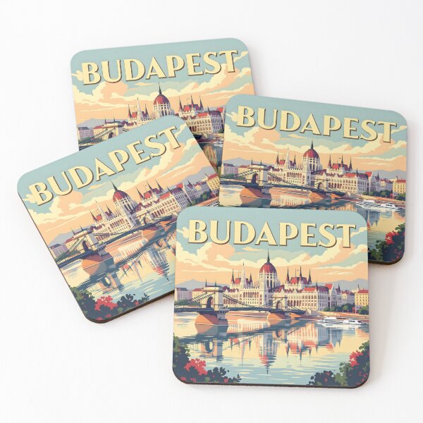 Item preview, Budapest Vintage-Style Painterly Travel Poster designed and sold by LSVart.