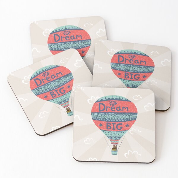 Item preview, Dream Big hot air balloon nursery art designed and sold by Krokoneil.