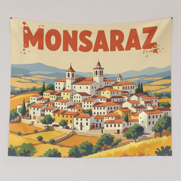 Item preview, Monsaraz: Vintage-Style Painterly Travel Poster designed and sold by LSVart.