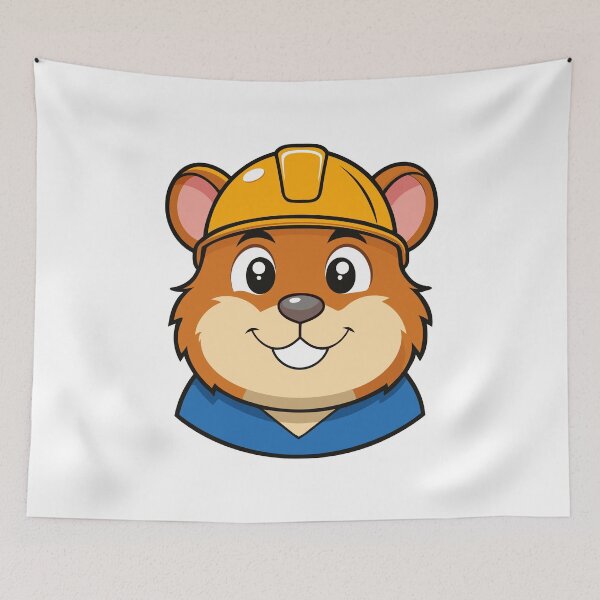 Item preview, Cartoon hamster in construction helmet. designed and sold by GregorySmithRed.