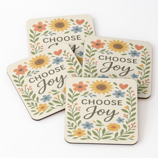 Item preview, Choose Joy – Colorful Hand-Drawn Floral Motivational Quote designed and sold by A2JRetro.