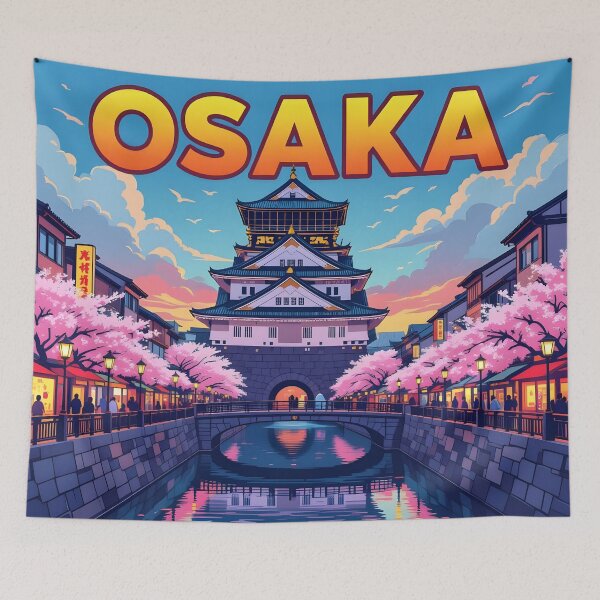 Item preview, Osaka: Vintage-Style Painterly Travel Poster designed and sold by LSVart.