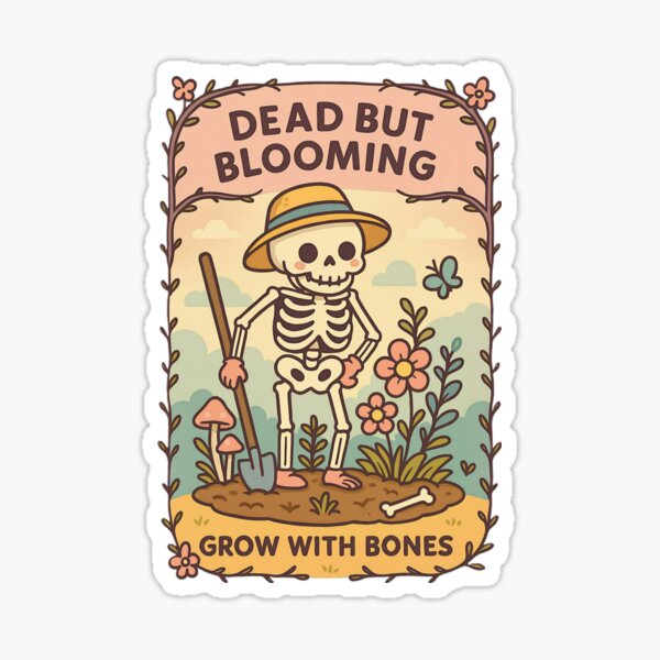 Item preview, Skeleton Gardening – Cute Graveyard Bloom Cartoon Design designed and sold by Lgxmanzero.