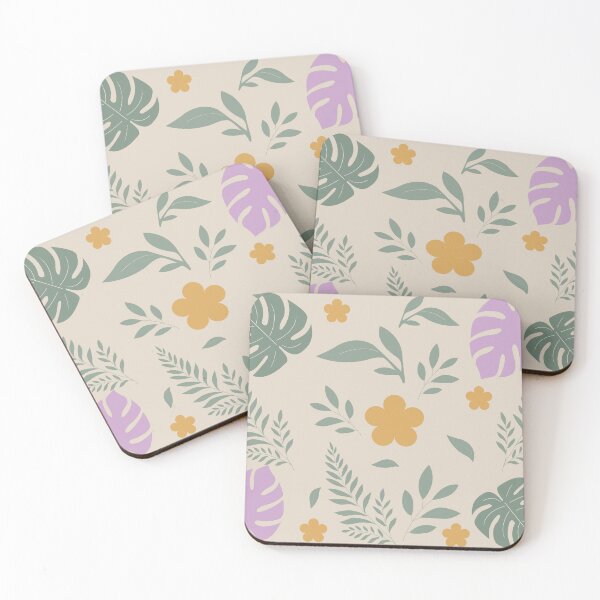 Item preview, Tropical Botanical Floral Pattern – Pastel Leaf & Flower Aesthetic designed and sold by ArtfullyJua.