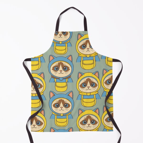 Item preview, Raincoat Cats Pattern – Cute Ragdoll Kitties in Yellow & Blue designed and sold by konthai.familyart.