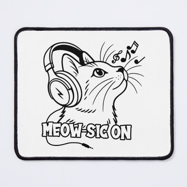 Item preview, MEOW-SIC ON – Cool DJ Cat Headphones Line Art designed and sold by Graphroad.