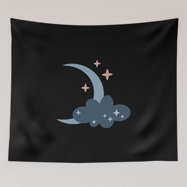Item preview, Crescent moon with stars and cloud designed and sold by Julza Art.