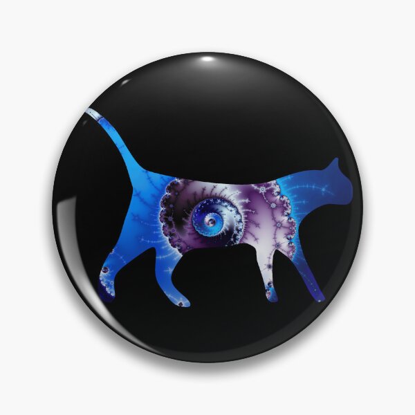 Item preview, Blue & Purple Spiral Fractal Cat Art Print designed and sold by ChaosEmporium.