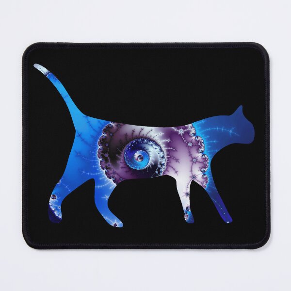 Item preview, Blue & Purple Spiral Fractal Cat Art Print designed and sold by ChaosEmporium.